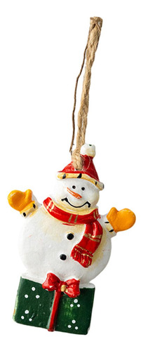 3 Adorno Colgante De Navidad, Muñeco De Nieve Y Caja