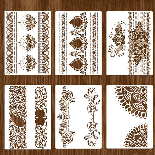 24 Piezas Plantilla De Pintura De Flores A4 21x29cm Para