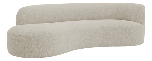 Divã Recamier Orgânico Tokyo 180cm Lado Esquerdo Linho Cor Bege