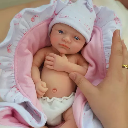 Bebê Reborn Silicone Sólido Menina 30 cm Pronto Envio