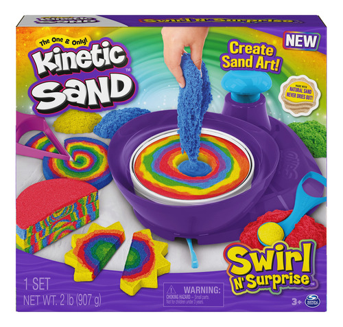 Kinetic Sand, Swirl N' Surprise - Juego Con 2 Libras De Aren