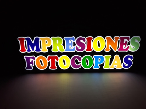 Cartel Luminoso Led Impresiones Fotocopias Multicolor
