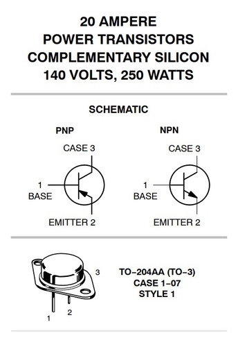 Power Transistor Salida Audio Mj15004-g Pnp