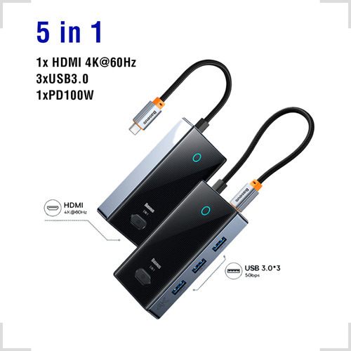 Adaptador Dock Thunderbolt3 USB C Hdmi P/ MacBook M1 E M2