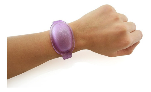 Imagen 2 de 7 de Pulseras Sanitizantes Adultos Lila Glitter Luminares