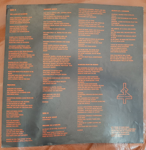 Lp Sarcófago The Laws Of Scourge Press 1991 C/ Encarte Raro (Usado)