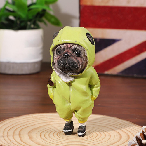 Estatua De Perro Escultura De Perro Diy Mini Verde Claro
