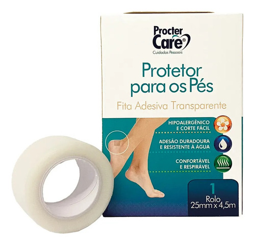 Protetor Para Pés / Calcanhar Fita 25mm 4,5m - Procter Care Cor Transparente