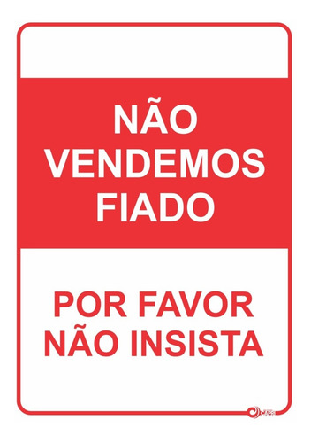 Kit 5 Placas Adesivas Não Vendemos Fiado Loja Bar Revenda