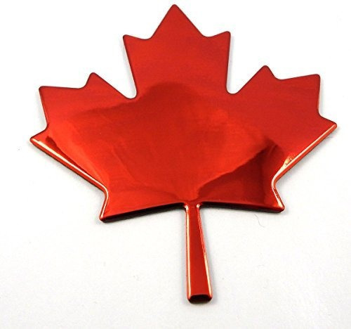 Hoja De Arce Canada Acabado Rojo Calcomania Emblema 3d Calco
