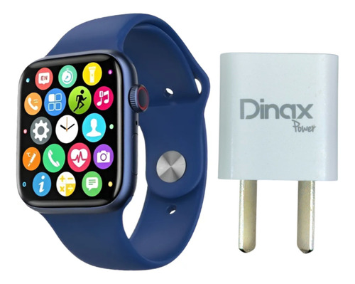 Smartwatch T500 Llamadas Con Cargador Usb 220v 1a Celular Celeste Liso Celeste Negro