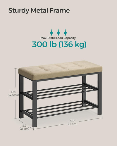 Banco De Zapatos Estilo Moderno Con Cojín - Marrón