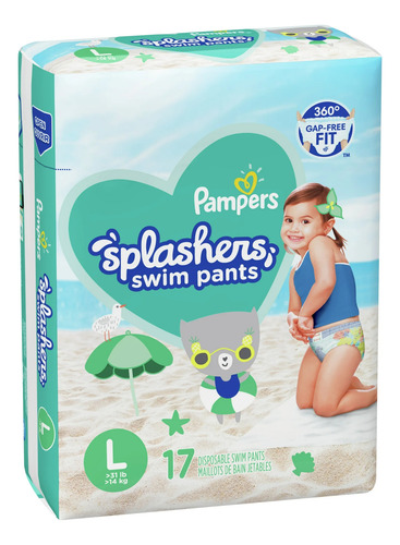Pampers Splashers Pañal Para Nadar Talla L 17 Piezas / B Grande (g) Sin Género