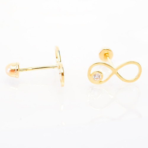 Amor Eterno - Broqueles Infinito / Aretes / Oro Sólido 10k