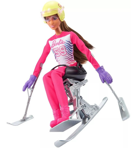 Imagem 4 de 7 de Barbie Winter Articulada Paraolimpica Alpine Alpinista 2021