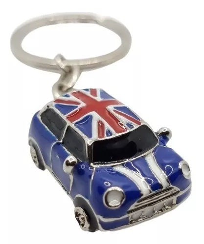 Llavero Mini Cooper Azul Bandera Inglaterra De Acero