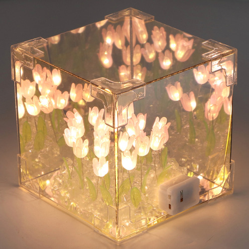 2 En 1 Tulip Mirror Led Led Noche Decorativa Luz De