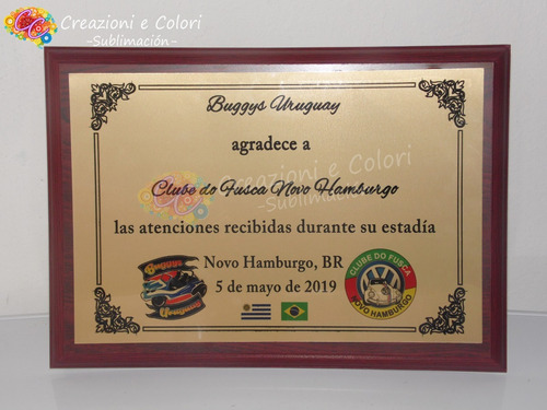 Placa Chapa Reconocimiento Título Premio Agradecimiento