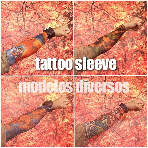 Kit 4 Tattoos Sleeve Braço Tatoos Fake Panturrilha - 38cm