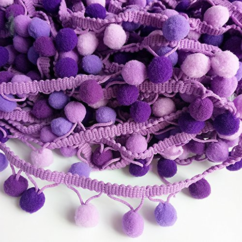 Yalulu 5 Yardas Mini Arcoíris Pom Pom Borla Pompón Trim Ba