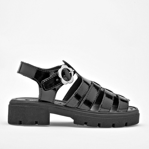 Moramora Sandalia Para Niña Negro Charol Cod 132619-d