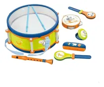 Comprar Tambor Niños Juguete Musical Set Instrumentos Micrófono Color Verde Lima