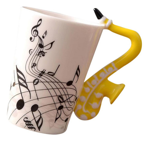 Taza De Taza De Saxofón Amarillo 10x7.5cm Saxofón Amarillo