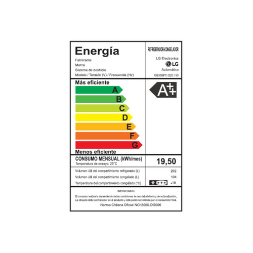 Refrigerador LG Bottom Freezer 306 L Gb33bpt