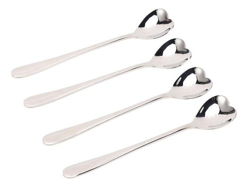 4 Cucharas De Café En Forma De Corazón De Acero