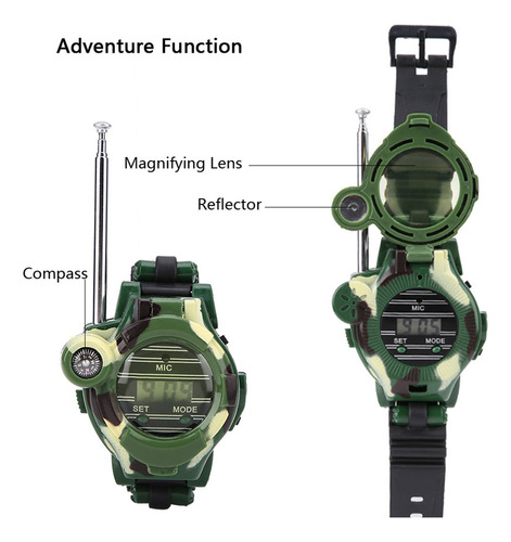 Reloj Walkie Talkies 2 Piezas Niños Simulación Militar