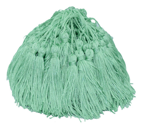 Franjas De Seda Pingente Tassel Marsala 25 Unidades Cor Verde-claro