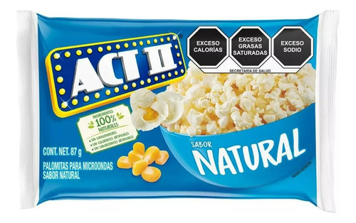Palomitas Act Il Natural Paquete Con 8 Piezas De 87 Gr C/u