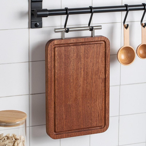 Tabla De Cortar De Madera Multifuncional Reversible Con S