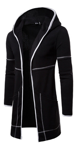 Chaqueta De Chaqueta Con Capucha Para Hombre D7, Larga, Tal