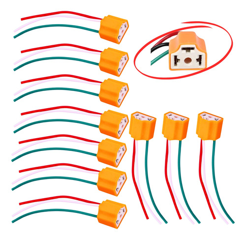 10 X Soquete Em Porcelana Para Farol H4 C/fio 1,5mm