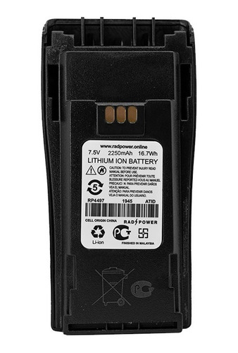 Batería Rad Power Rp4497 De 7.4v Para Radios Motorola Dep450