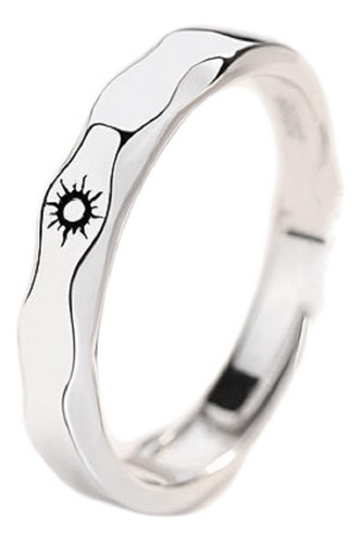 Anillo De Promesa Plata 925 A063 Elegir Sol O Luna Corrugado