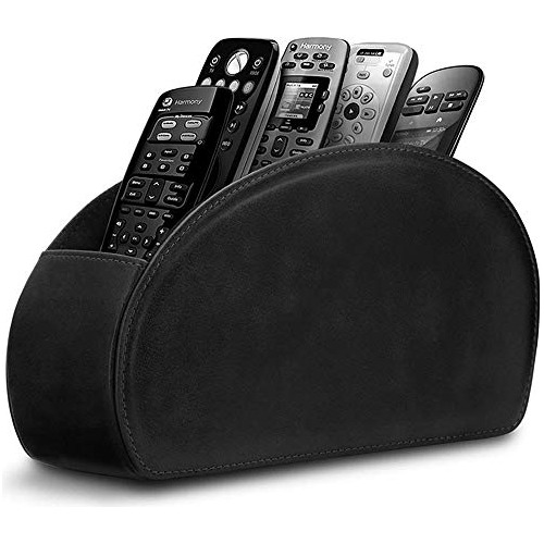 Leather Remote Control Holder With 5 Compartments Tv Re...