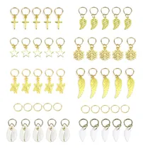 Comprar 50pcs Cabelo Trança Jóias Anéis Múltiplos Pingentes Folhas E