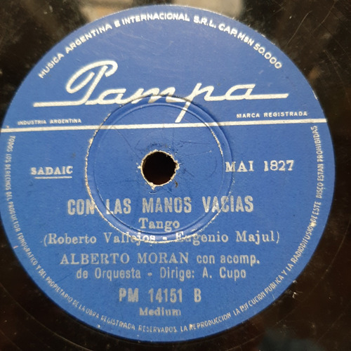 Pasta Alberto Moran Con Orquesta A Cupo Pampa C92