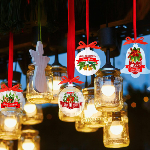 Civaner 30 Pcs Adornos Acrílicos De Navidad Adornos Acrílico