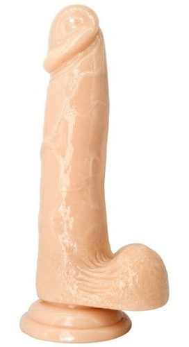 Consolador Dildo Realista Ventosa Piel Escroto 20 Cm