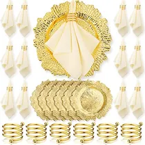 Comprar Juego De 12 Platos Cargadores Dorados - Set De Vajilla ...