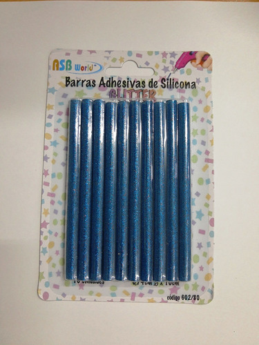Barra Siliconas Glitter 7,2mm X 10cm X 10 Un. Varios Colores