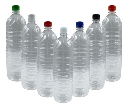 Botella Pet Ondas 1 Litro Para Agua Jugo Tapa Seguridad X 50