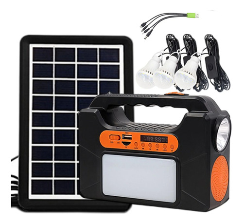 Parlante Bluetooth Portatil Y Focos Con Panel Solar Casero