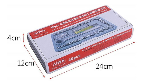 Juego De Raches Copas 40 Piezas Mecanica Vehiculo Marca Aiwa