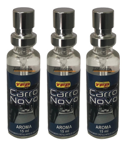 03 Unid  Aromatizante Automotivo 15ml Aroma Carro Novo