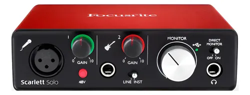 Interface De Audio Focusrite Scarlett Solo Segunda Geração Cor Vermelho