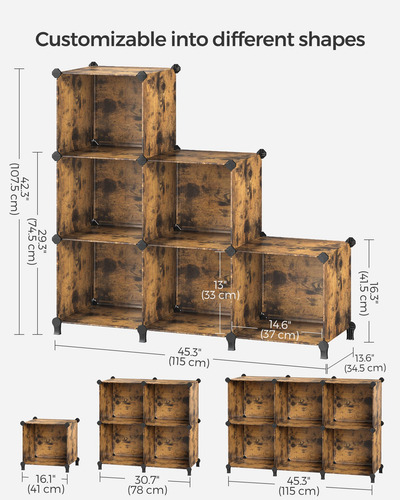 Organizador Ropa Modular Con 6 Cubos Y Estantería Ajustable